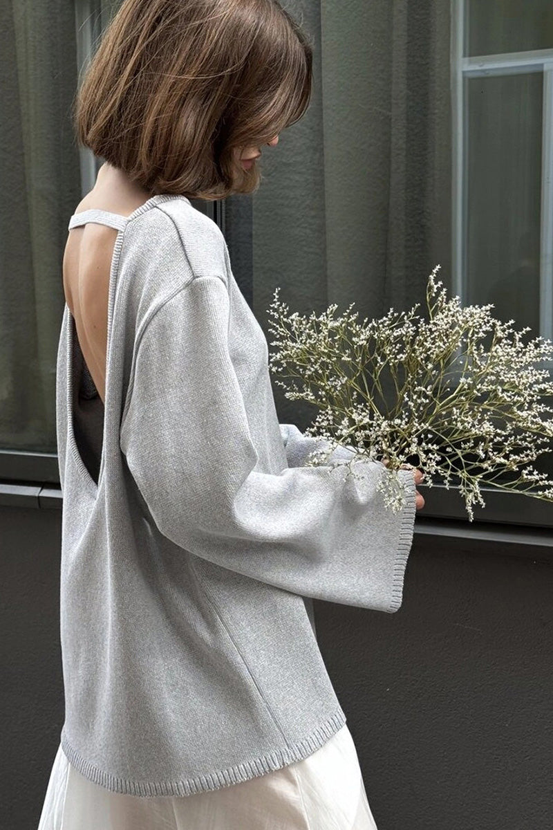 Oversized damestrui met open rug en lange mouwen - Mireya