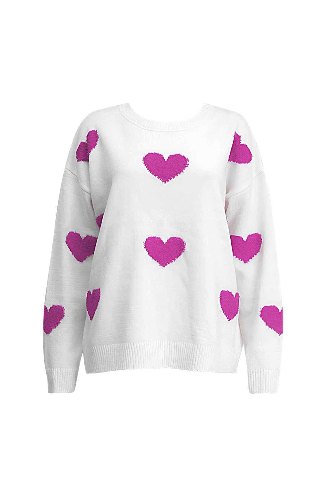 Oversized gebreide trui met hartjes - Barissa