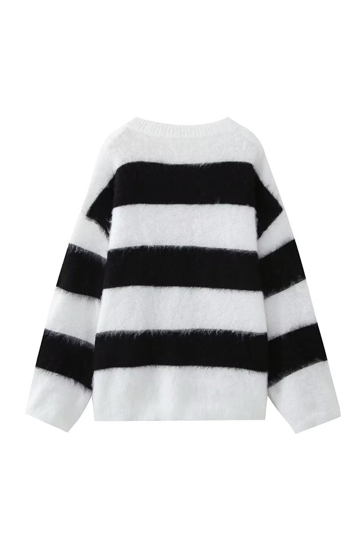 Oversized damessweater met ronde hals en afhangende schouders - Hanna