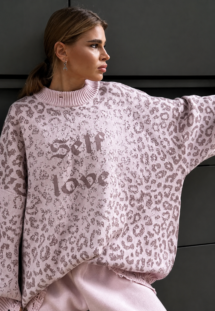 Oversized damestrui met grafische print en gescheurde details - Liora
