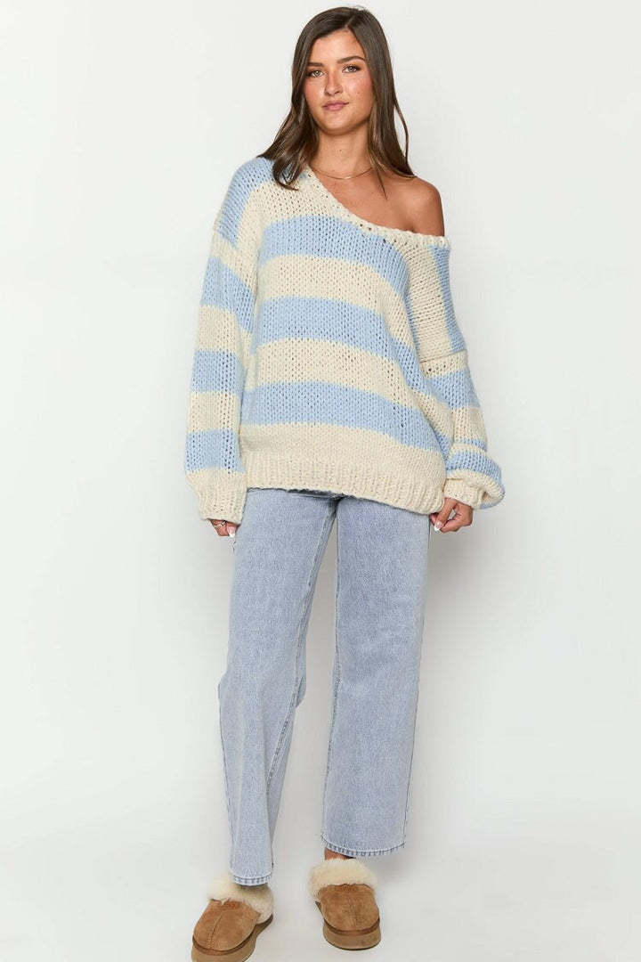 Oversized damestrui met strepen en blote schouders - Frida