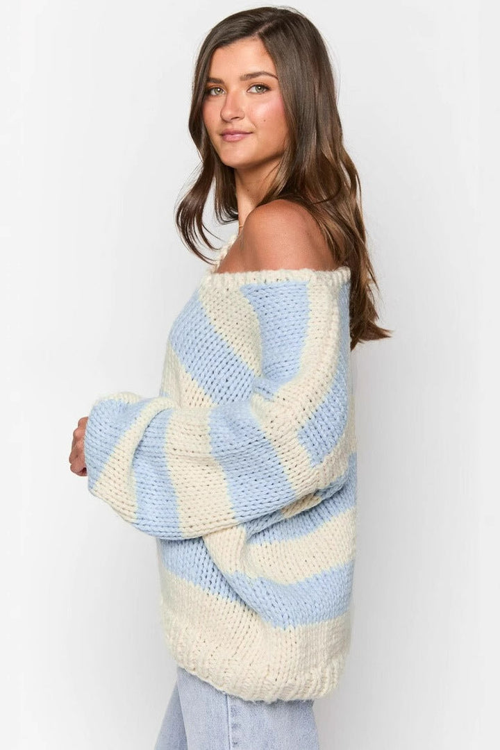 Oversized damestrui met strepen en blote schouders - Frida