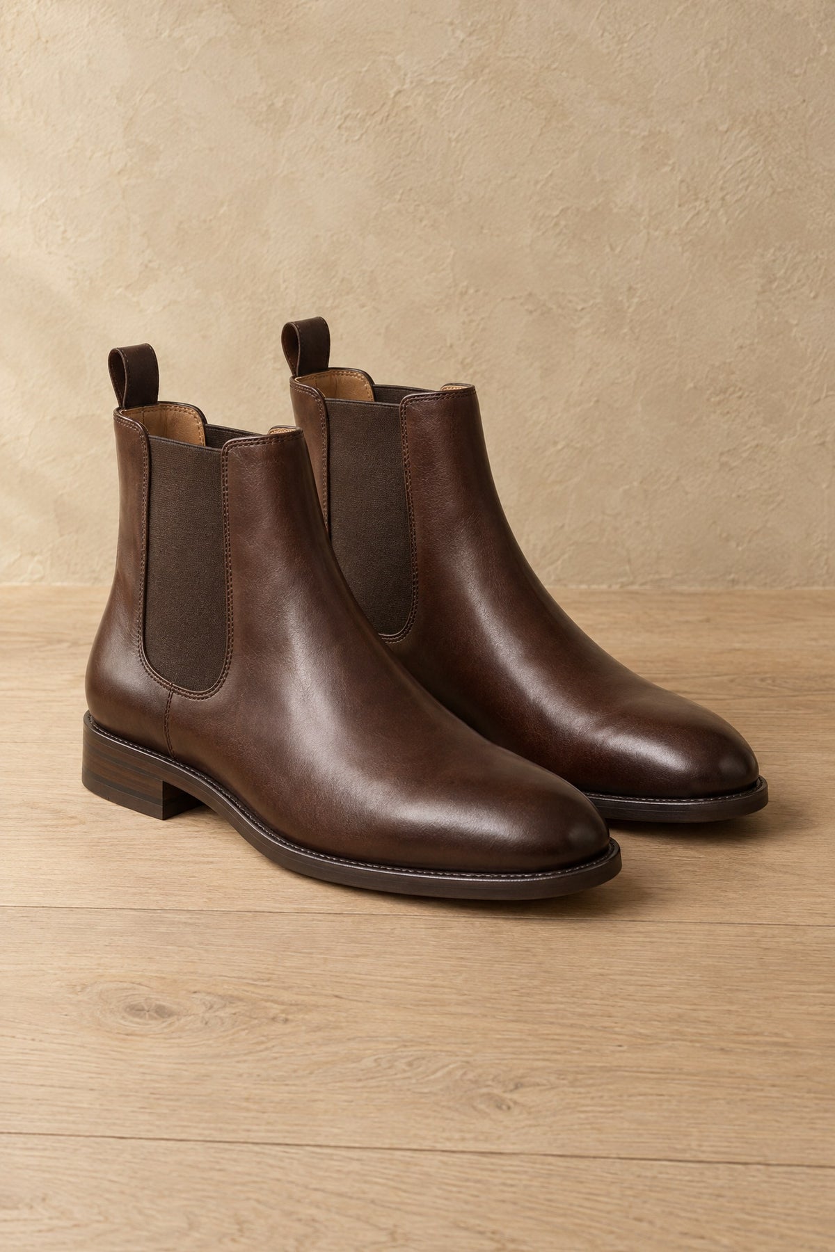Donkerbruine leren chelsea boots – Letenta herfst