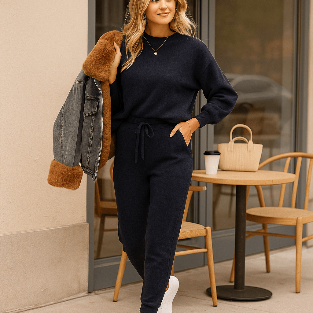 Tweedelige gebreide effect set voor dames - Ameline