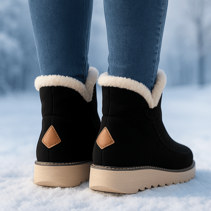 Enkellaarsjes voor dames met pluche-effect - Olyane