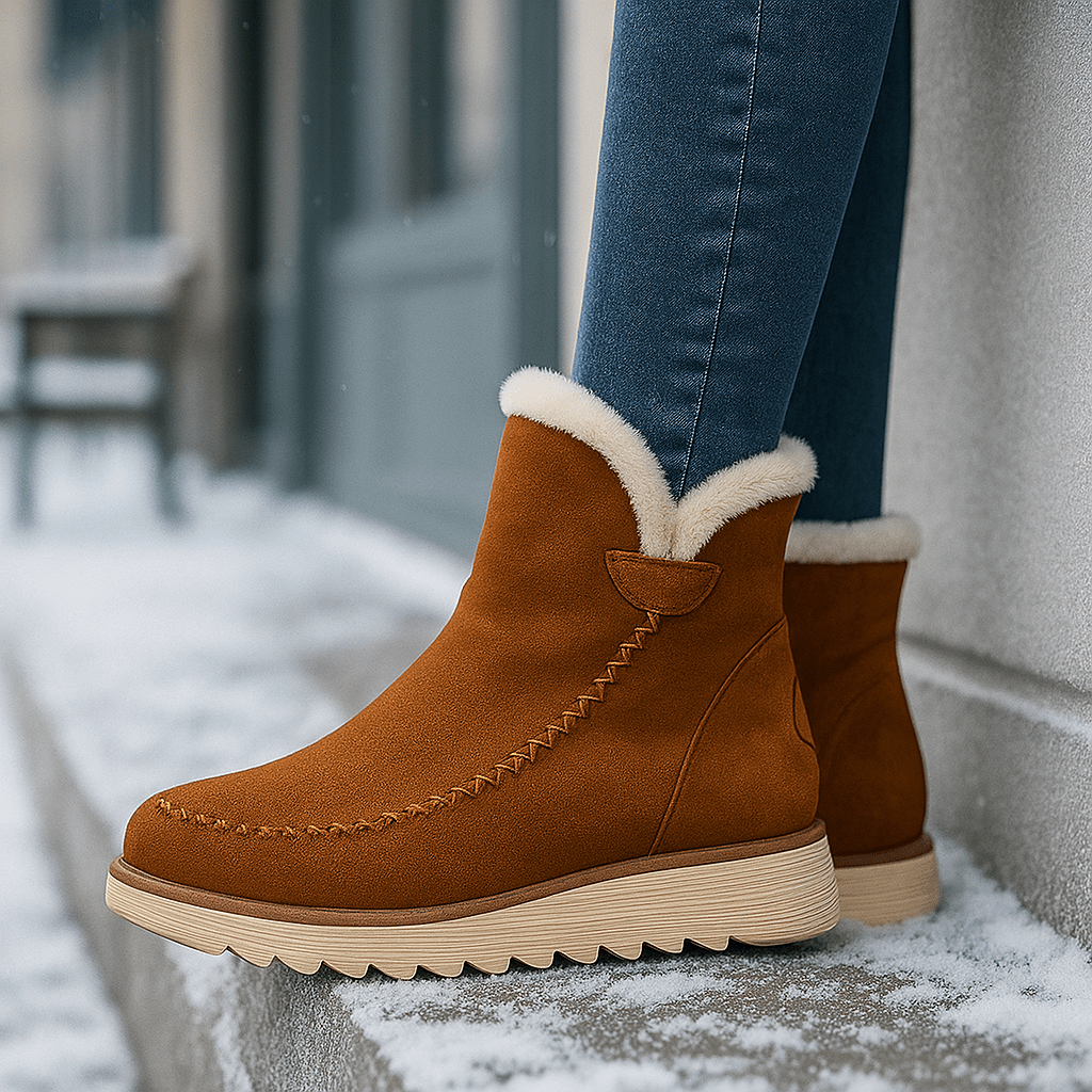 Enkellaarsjes voor dames met pluche-effect - Olyane