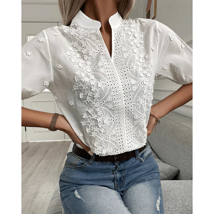 Elena kanten blouse dames - Geraffineerd en romantisch