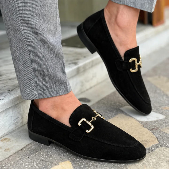 Herenmoccasins met metalen gesp in klassiek ontwerp - René