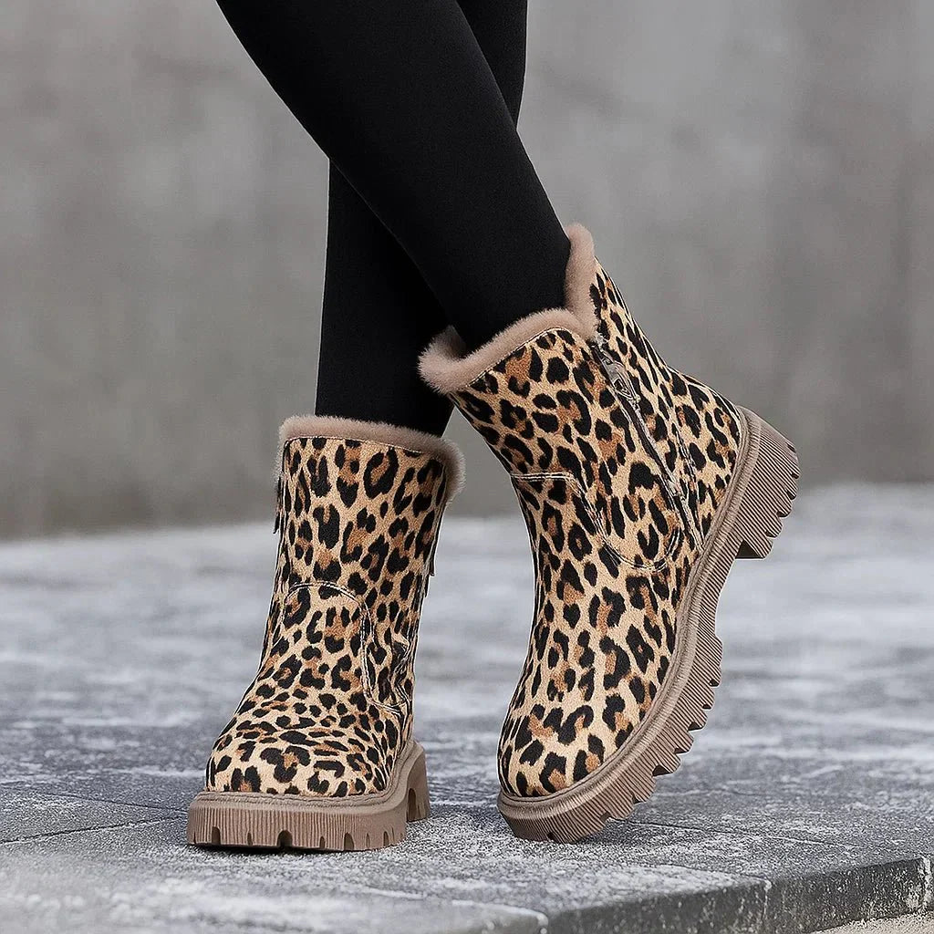 Enkellaarsjes voor dames met geprint effect - Irvane