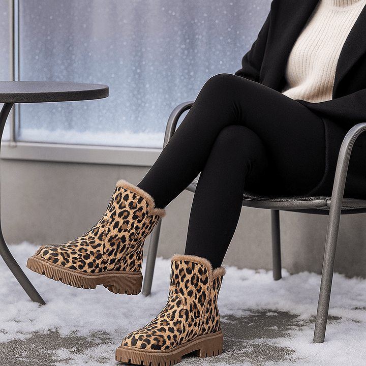 Enkellaarsjes voor dames met geprint effect - Irvane