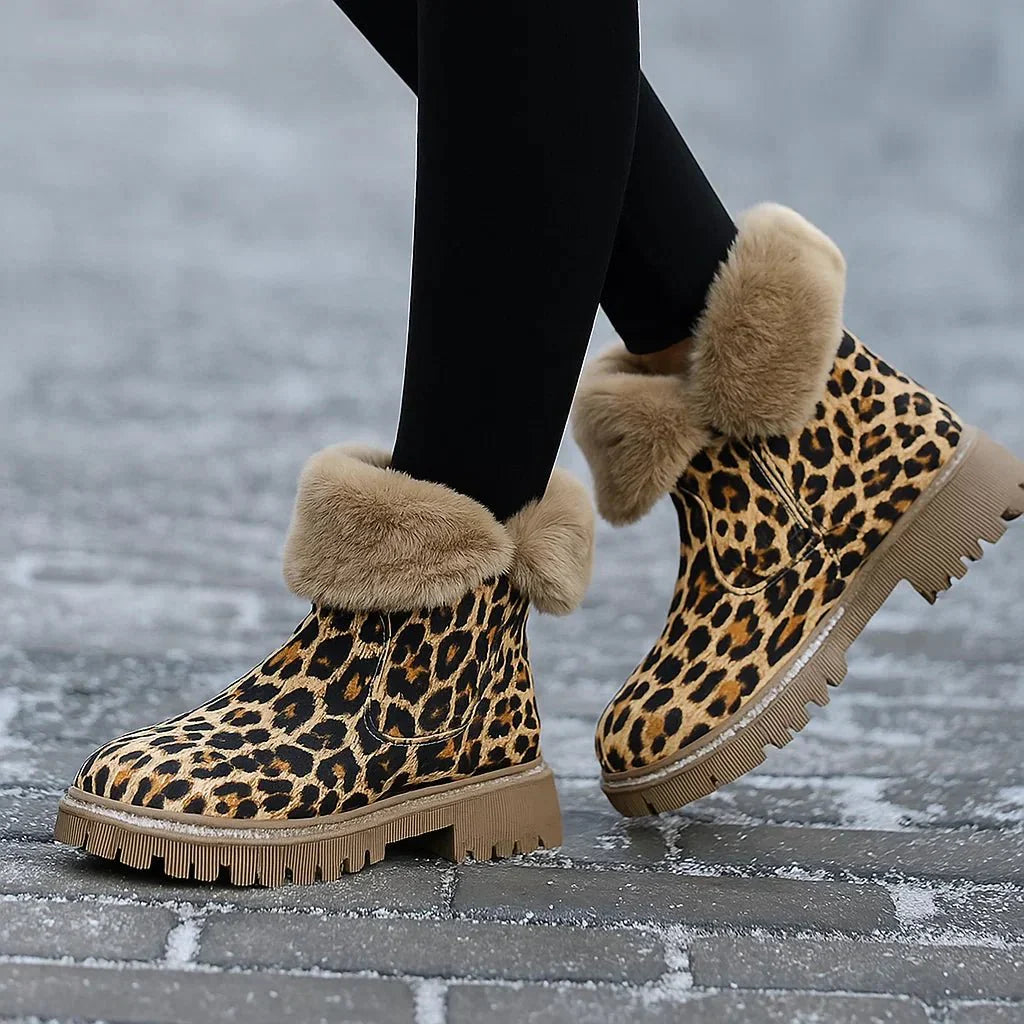 Enkellaarsjes voor dames met geprint effect - Irvane