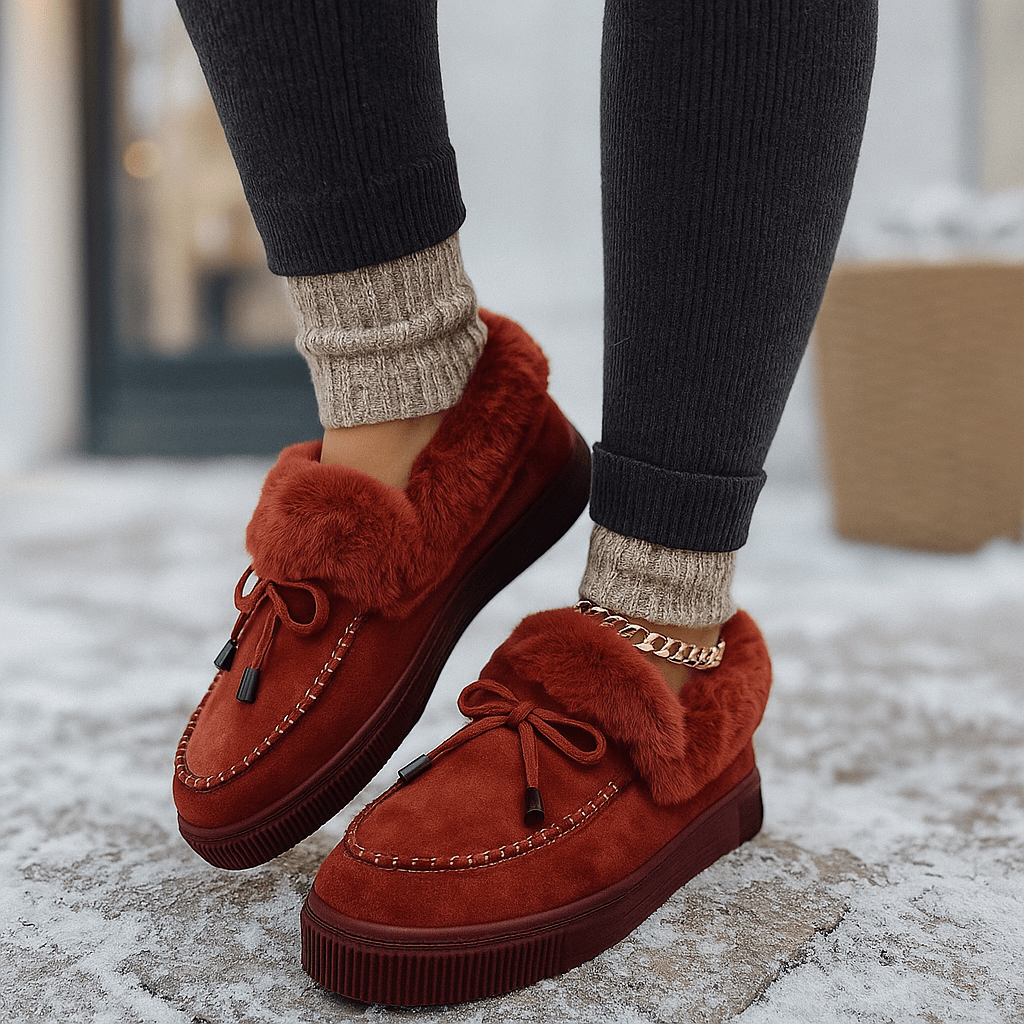 Damesschoenen met pluche-effect - Esmira