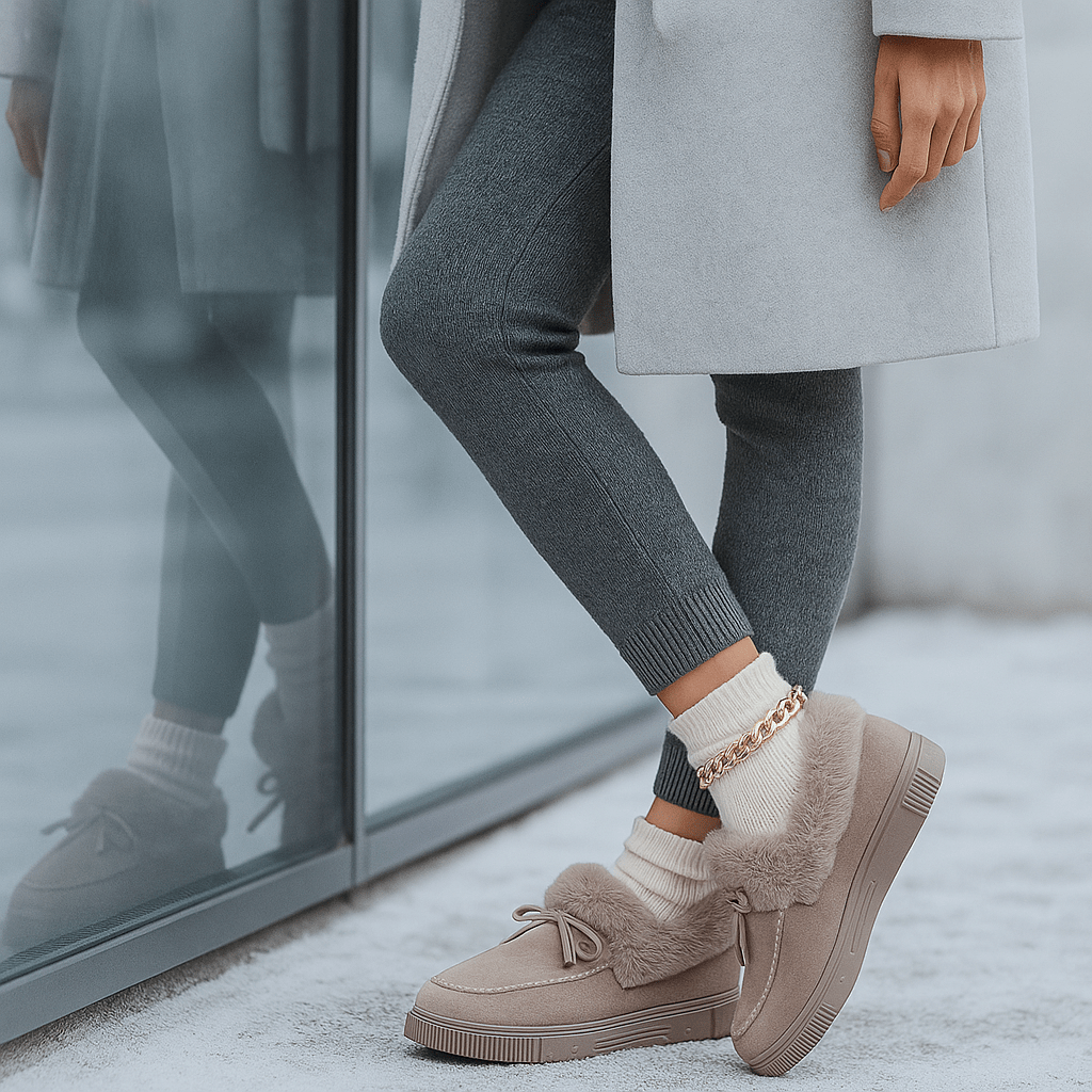 Damesschoenen met pluche-effect - Esmira