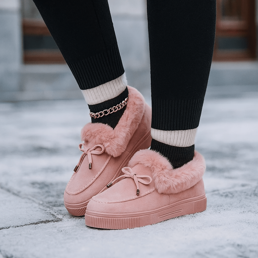 Damesschoenen met pluche-effect - Esmira