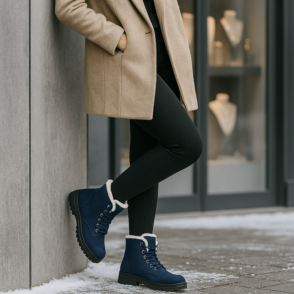 Enkellaarsjes voor dames met pluche-effect - Lirenne