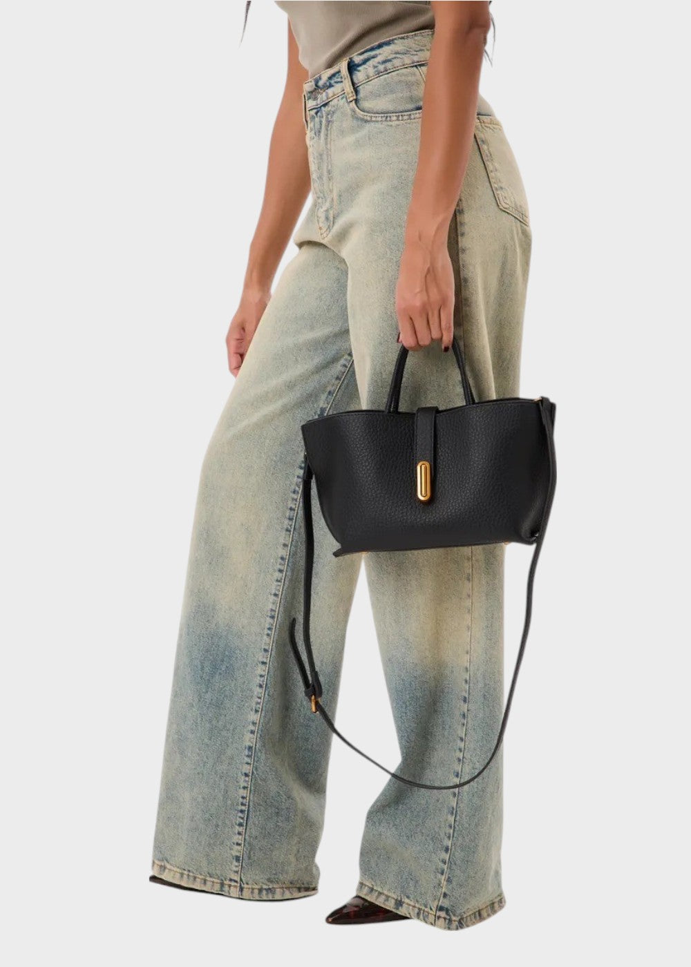 Damestas synthetisch leer met structuur en elegant ontwerp - Noiré