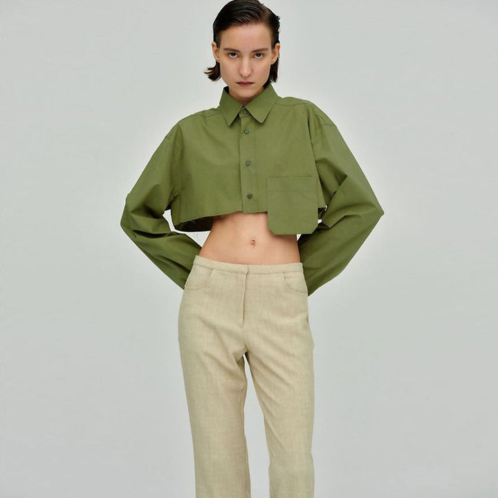 Scarlett - Oversized groen button-down overhemd