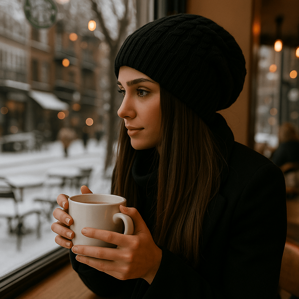 Damesmuts met grof gebreid effect - Serane