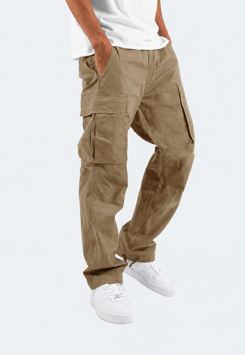 Cargo-broek voor heren, getailleerd model, zijzakken, verstelbare zoom - Hilbert