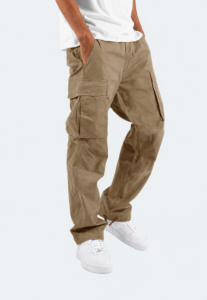 Cargo-broek voor heren, getailleerd model, zijzakken, verstelbare zoom - Hilbert