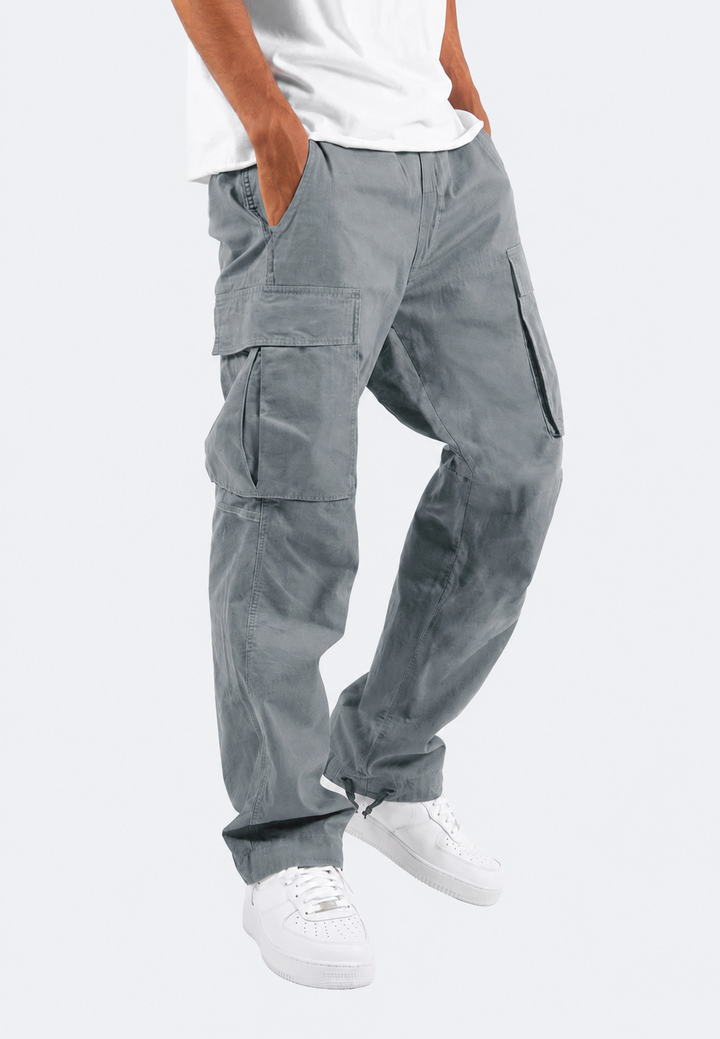 Cargo-broek voor heren, getailleerd model, zijzakken, verstelbare zoom - Hilbert