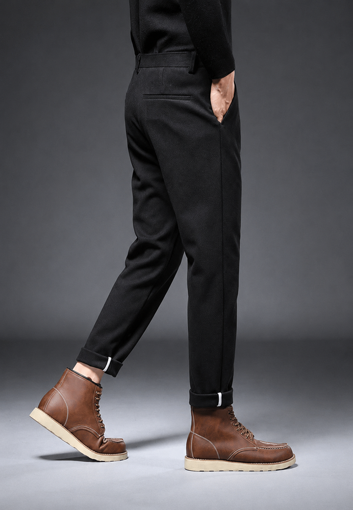 Casual broek met rechte pasvorm en plooien - Viktor
