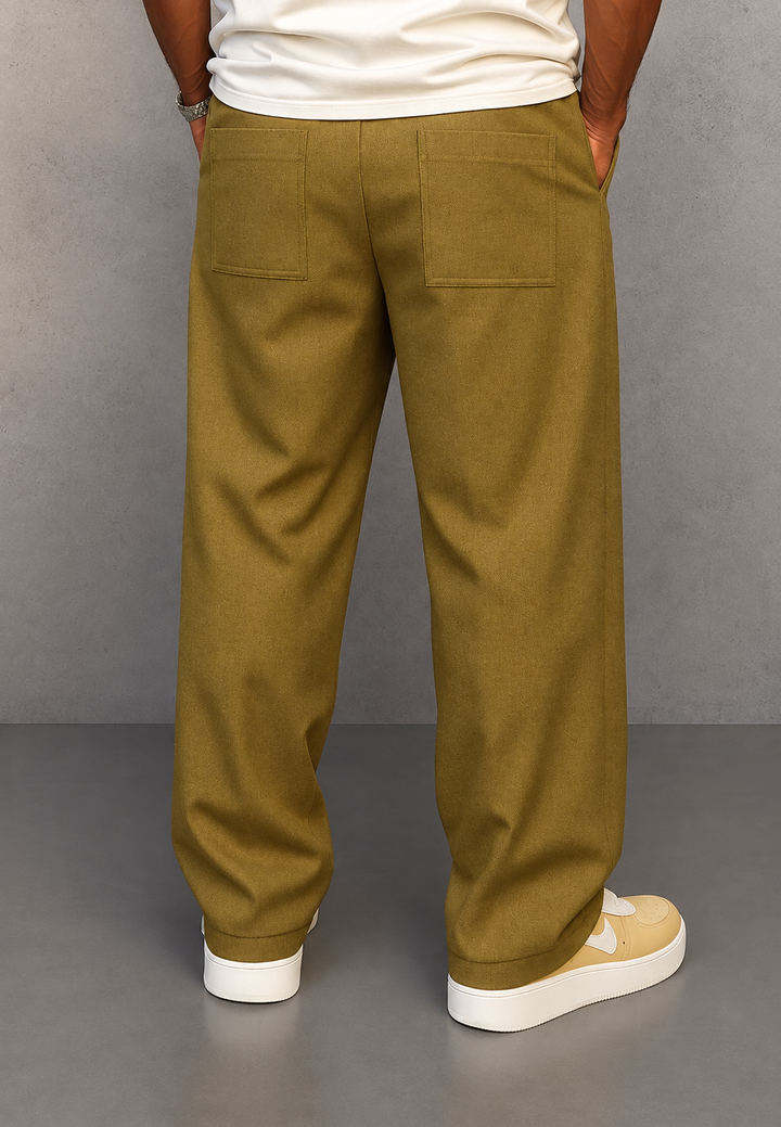 Herenbroek wide leg met plooien en verstelbare taille - Tavon