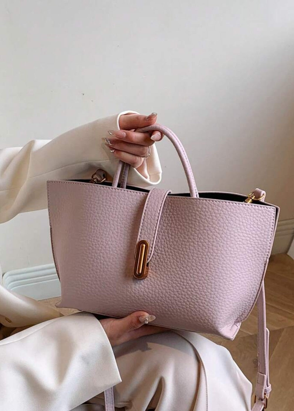 Damestas synthetisch leer met structuur en elegant ontwerp - Noiré