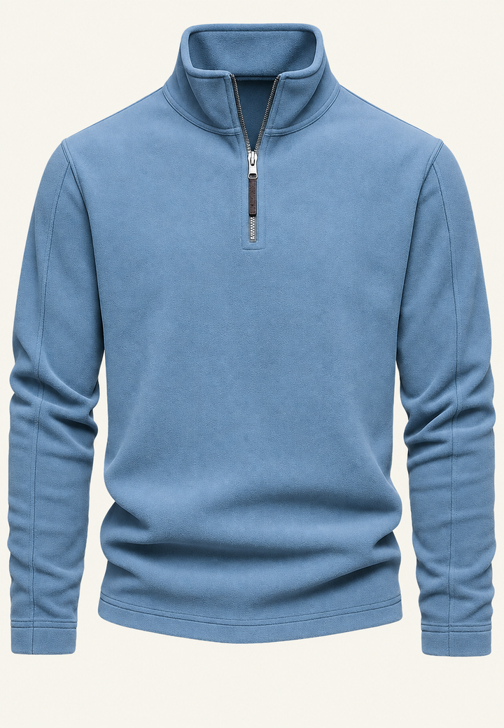 Herensweater met hoge hals en halve rits - Calder