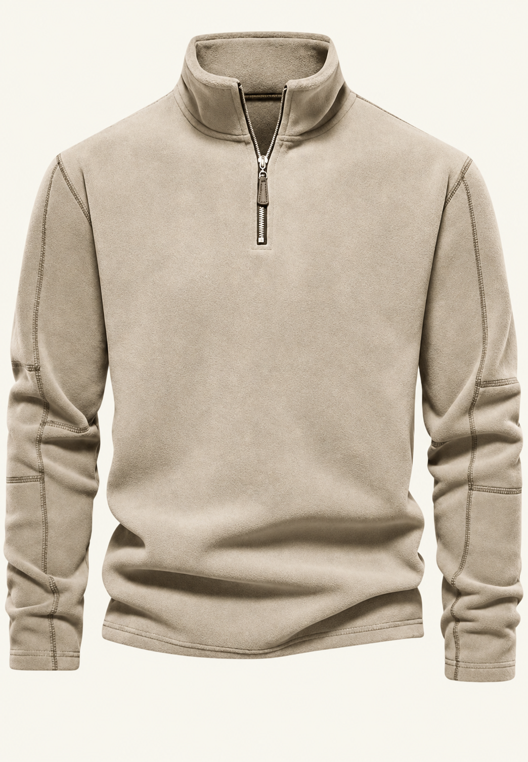 Herensweater met hoge hals en halve rits - Calder