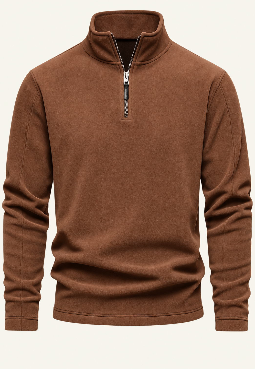 Herensweater met hoge hals en halve rits - Calder