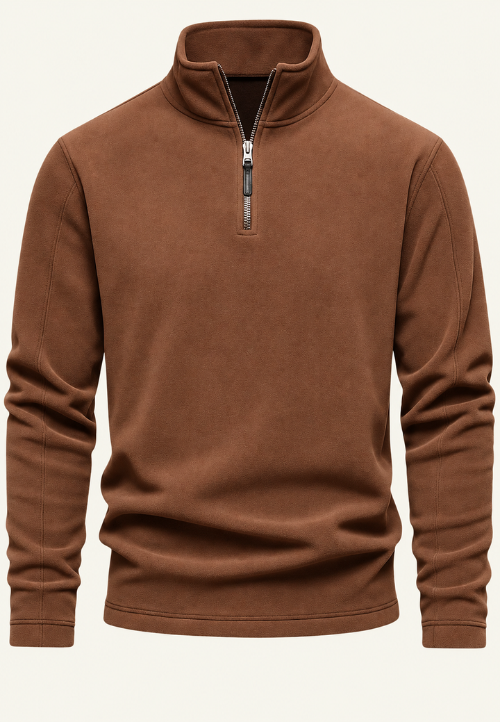 Herensweater met hoge hals en halve rits - Calder