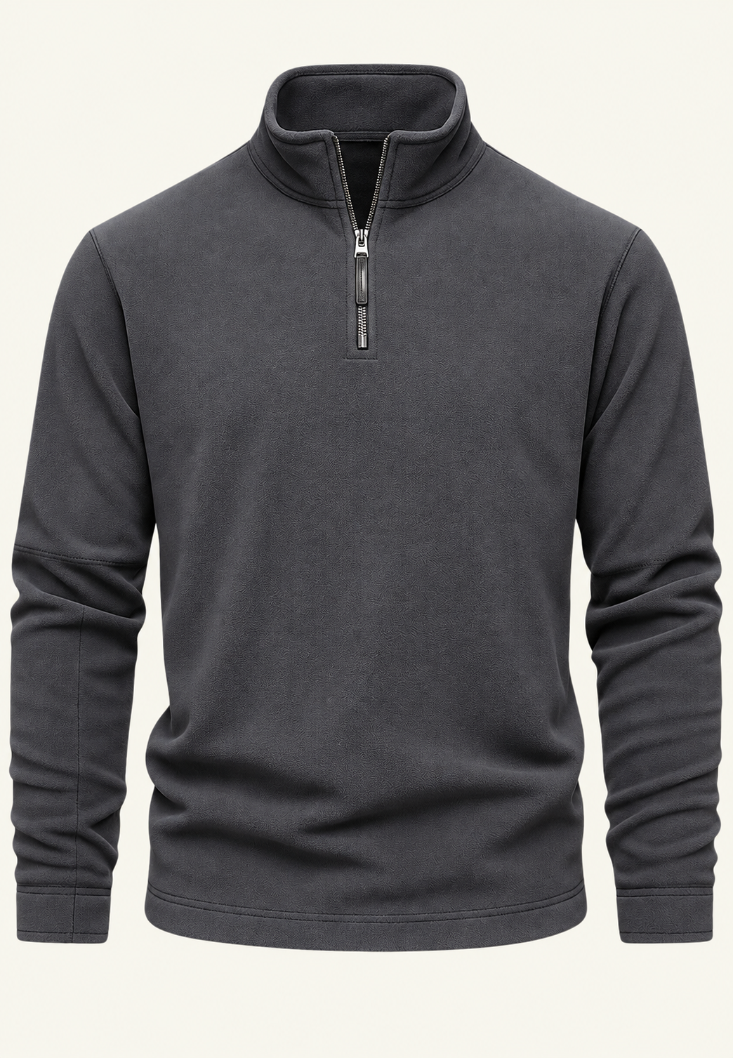 Herensweater met hoge hals en halve rits - Calder