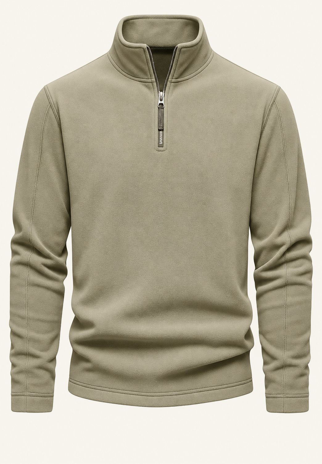 Herensweater met hoge hals en halve rits - Calder