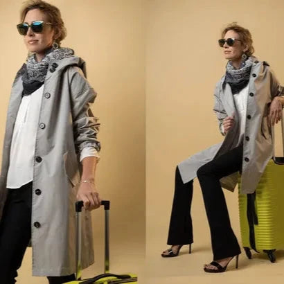 Dames trenchcoat oversized met lichte capuchon - Simona