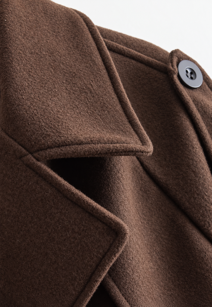 Korte trenchcoat voor dames met dubbele knoopsluiting en riem - Élise