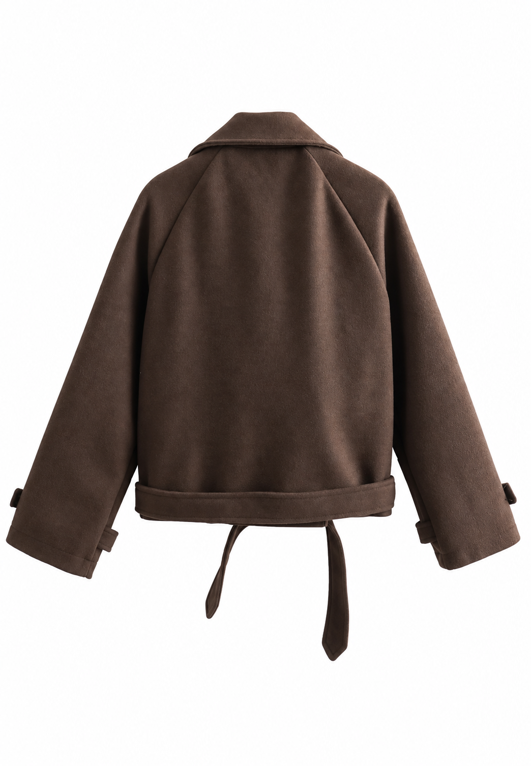 Korte trenchcoat voor dames met dubbele knoopsluiting en riem - Élise