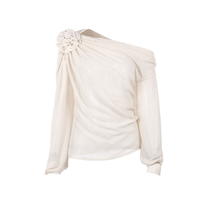 Margaret - Schouderloze chiffon blouse
