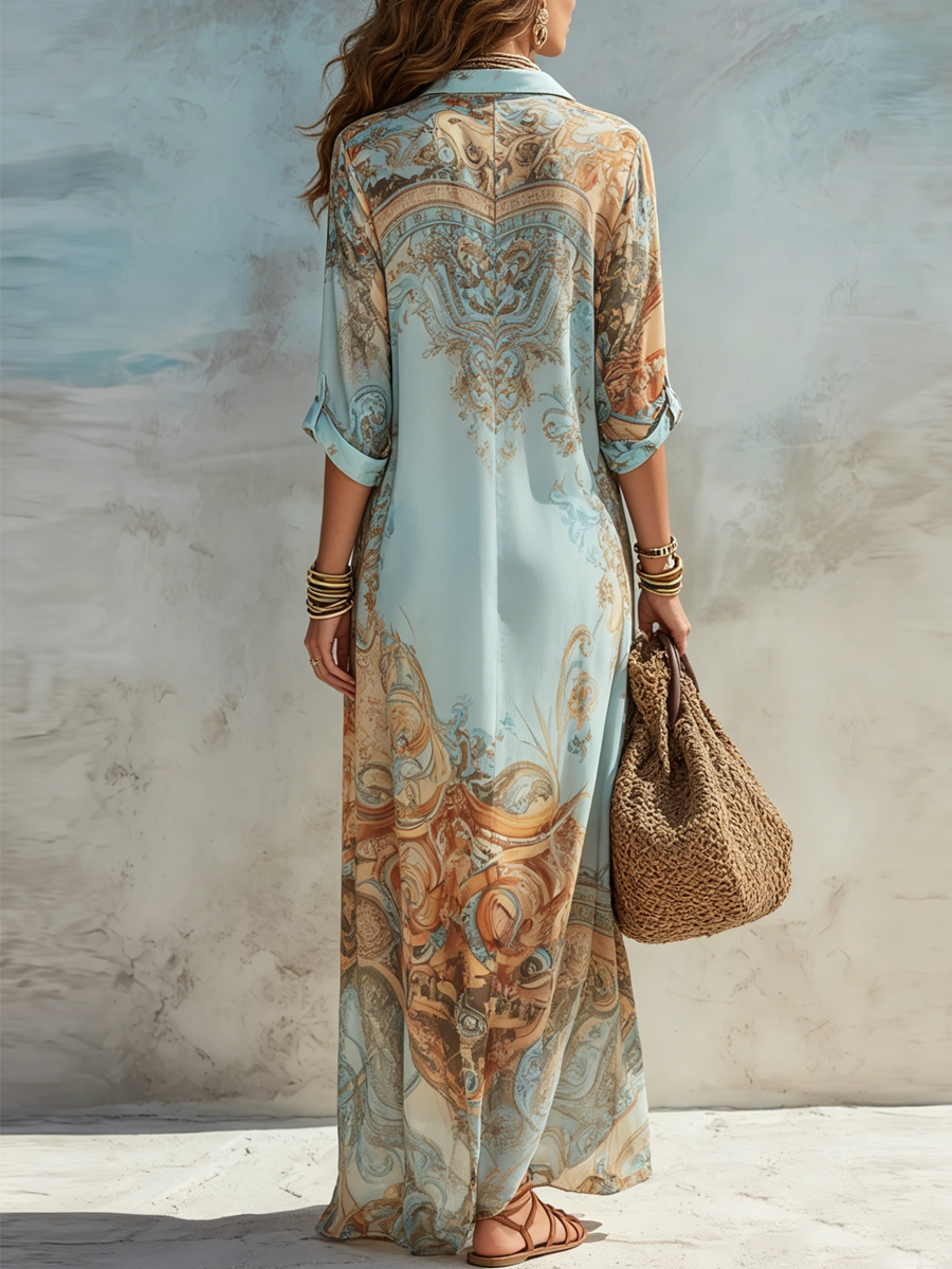 Lange shirtjurk voor dames met paisleyprint - Gloria