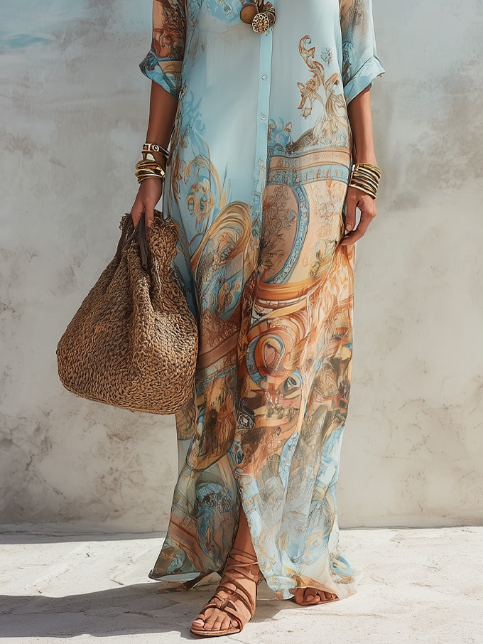 Lange shirtjurk voor dames met paisleyprint - Gloria