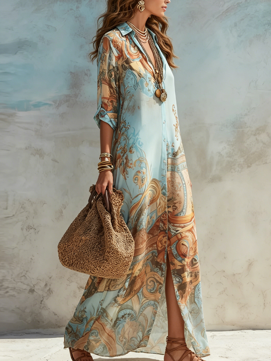 Lange shirtjurk voor dames met paisleyprint - Gloria