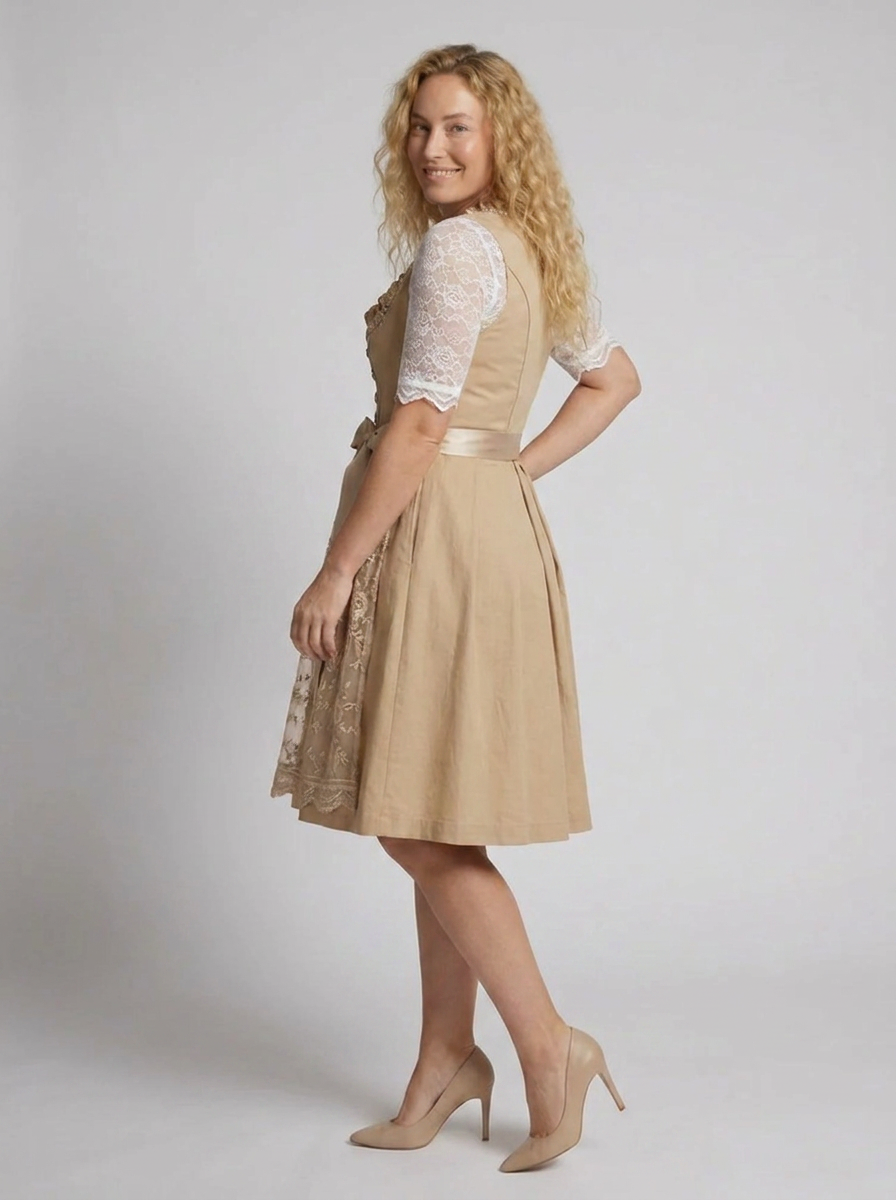 Dirndl-jurk voor dames met veters en geborduurde schort - Griekenland
