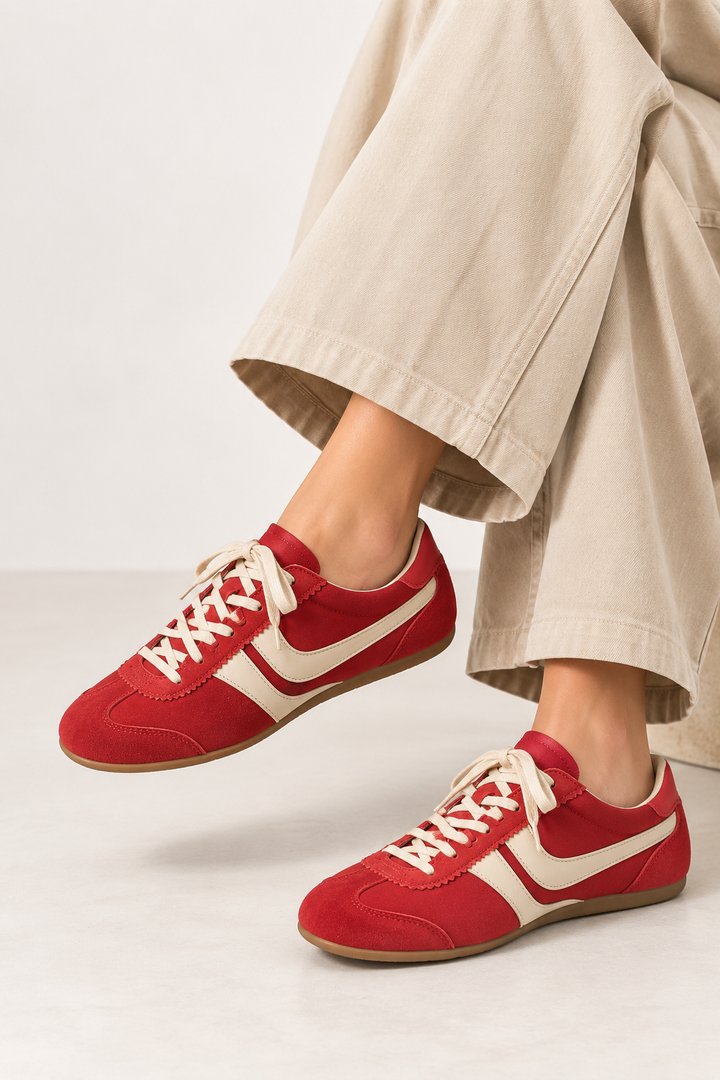 Damessneakers barefoot retro met gecombineerde panelen - Alinda