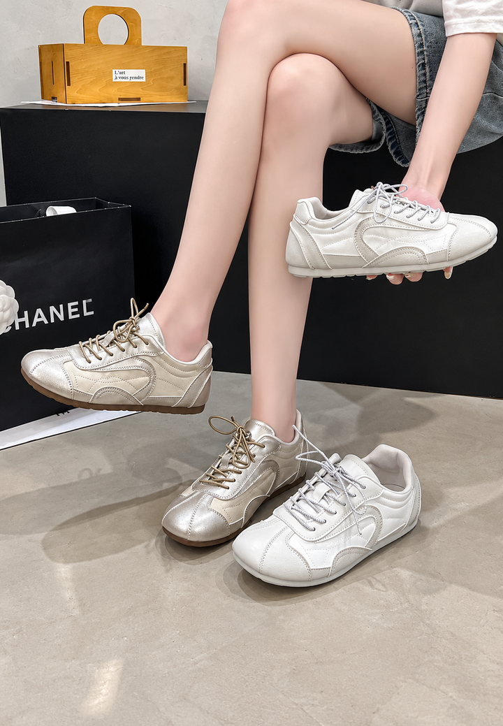 Metallic damessneakers retro met gecombineerde panelen - Siena