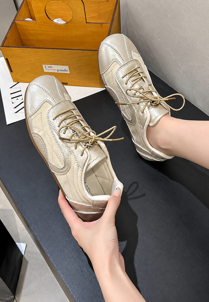 Metallic damessneakers retro met gecombineerde panelen - Siena