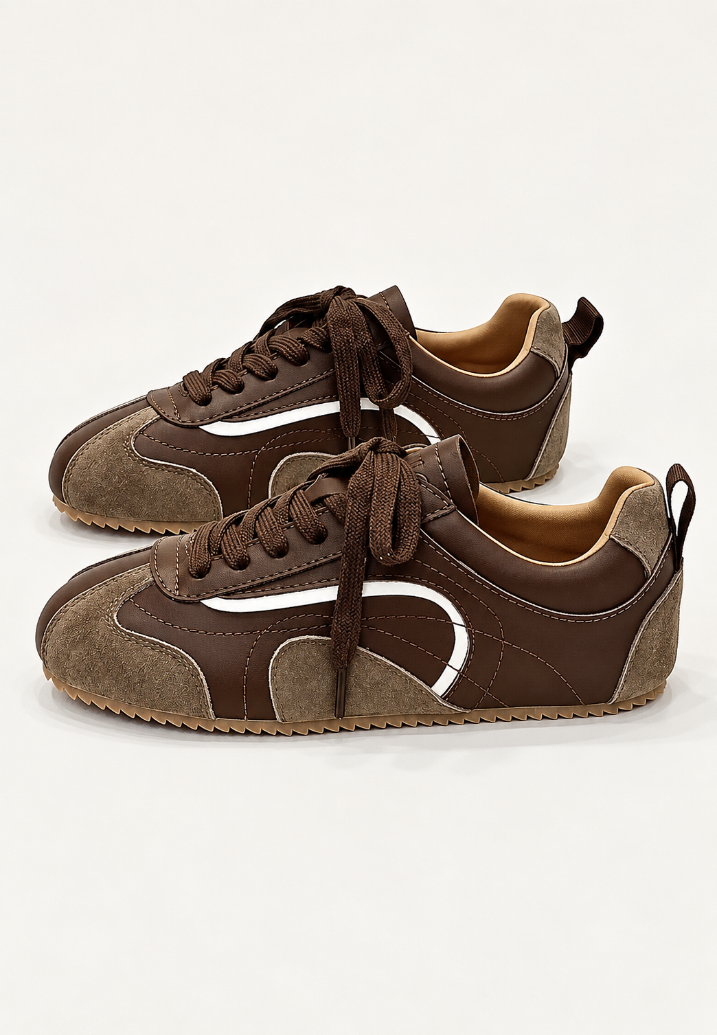 Damessneakers retro in suèdelook met contrastpanelen - Tavia